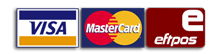 Logos of Visa, Mastercard and EFTPOS